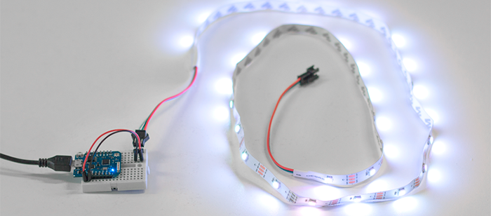 Exemplo de fita de LED.
