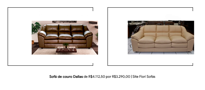 Exemplo de sofá de couro natural.