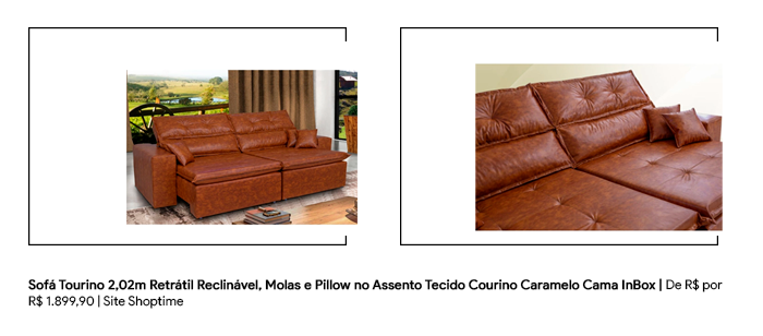 Exemplo de sofá com couro sintético.