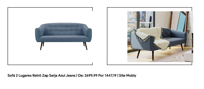 Exemplo de sofá de sarja.