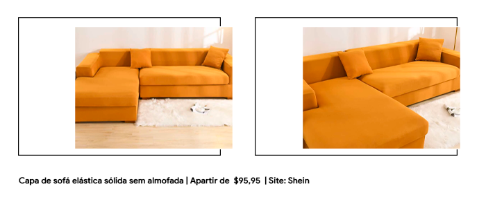 Exemplo de sofá revestido com capa.