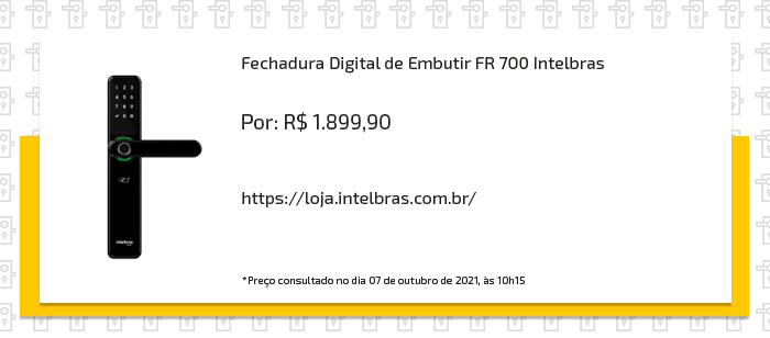 Fechadura digital FR 700 Intelbras