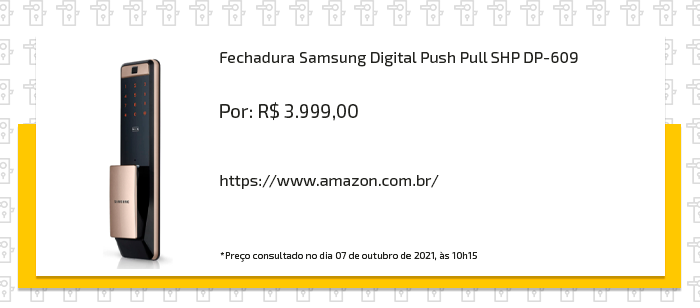 Fechadura Samsung Digital Push Pull SHP DP - 609